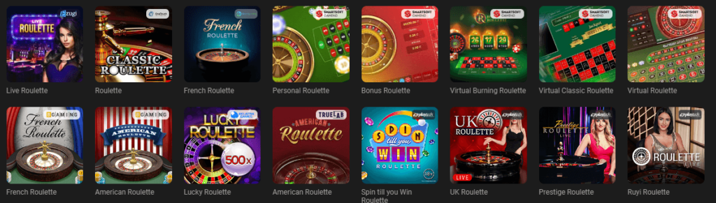 GGBet roulette games